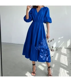 Klein Blue V Neck Puff Sleeve A-Line Dress High Waist Solid Color Midi Wholesale Dresses SDN560941 9 Klein Blue V Neck Puff Sleeve A-Line Dress High Waist Solid Color Midi Wholesale Dresses SDN560941 -Dress Sales Store 051b0e1d f191 47cb bc17 80f83675b5d1 9bda041ad9049696f7d935f0b64655e7