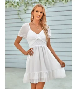 Solid Color V-Neck Waist Short-Sleeve Casual Ruffled Dress Wholesale Dresses SDN537952 -Dress Sales Store 0c8255d2 839a 4e13 8e00 c21acd6f6a9d 5e0edb389114f9237a12ca6d909eae10