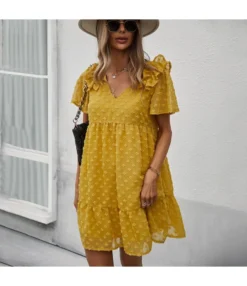 V-Neck Chic Wholesale Dresses Flocking Solid Color Casual Dresses SD202892 -Dress Sales Store 1a1668a9 690c 49af 927b 34d305bd0a35 0C2E9F9F44DC089DE1DB4D227B2F07CB