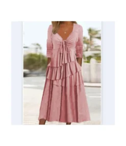 Casual Long Sleeve V Neck Tie Irregular Cake Dresses Wholesale Dresses N5923090100070 -Dress Sales Store 1fec873ac25a4fc294c6b07300a74e4f 8