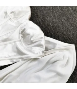 Sheer Lantern Sleeve Sexy White Dress -Dress Sales Store 200701028 4