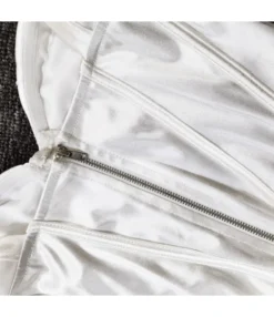 Sheer Lantern Sleeve Sexy White Dress -Dress Sales Store 200701028 6