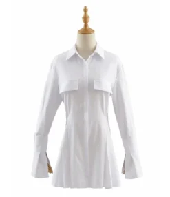 Solid Color Turn Down Collar Cargo Style Shirt Dress -Dress Sales Store 200717206 8