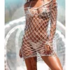 Hollow Out Beach Pearl Decor Cover-up