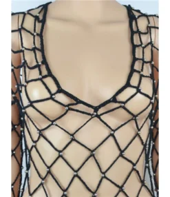 Hollow Out Beach Pearl Decor Cover-up -Dress Sales Store 200904651 4