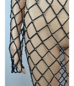 Hollow Out Beach Pearl Decor Cover-up -Dress Sales Store 200904651 5