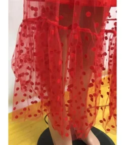 Polka Dot Sheered Mesh Maxi Dress -Dress Sales Store 201007321 12