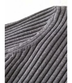 Turtle Collar Plain Ribbed Knitted Smock Top -Dress Sales Store 201124758 6