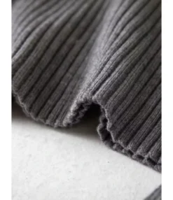 Turtle Collar Plain Ribbed Knitted Smock Top -Dress Sales Store 201124758 9