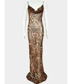 Stacked Front Leopard Print Backless Cami Dress -Dress Sales Store 201231309 3 1