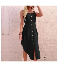 Fashion Sling Irregular Dress Solid Color Slim Wholesale Dresses SDN561349