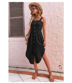 Fashion Sling Irregular Dress Solid Color Slim Wholesale Dresses SDN561349 -Dress Sales Store 20220721115211308