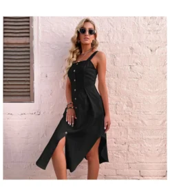 Fashion Sling Irregular Dress Solid Color Slim Wholesale Dresses SDN561349 -Dress Sales Store 20220721115211670