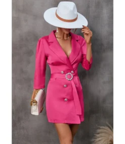 Fashion Solid Color 3/4 Sleeve Slim Blazer Dress Wholesale Dresses SDN536697 -Dress Sales Store 20220902023138539 1