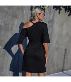 Solid Color Cold Shoulder Half Sleeve Tie Waist Wholesale Casual Dresses SD204304 -Dress Sales Store 20e38222 a836 455c aac7 9383500964d8 36bc75ea98c44991225fa28bc38bba4c