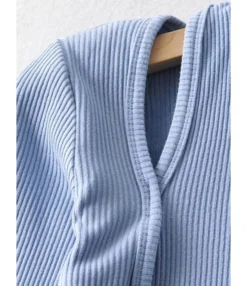 Fake Two Pieces Buckle Front Rib-knir Halter Top 14 Fake Two Pieces Buckle Front Rib-knir Halter Top -Dress Sales Store 210119941 4