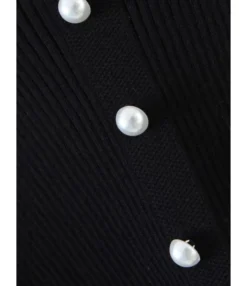 V-neck Lace Trim Ribbed Knitted Top 19 V-neck Lace Trim Ribbed Knitted Top -Dress Sales Store 210202880 6