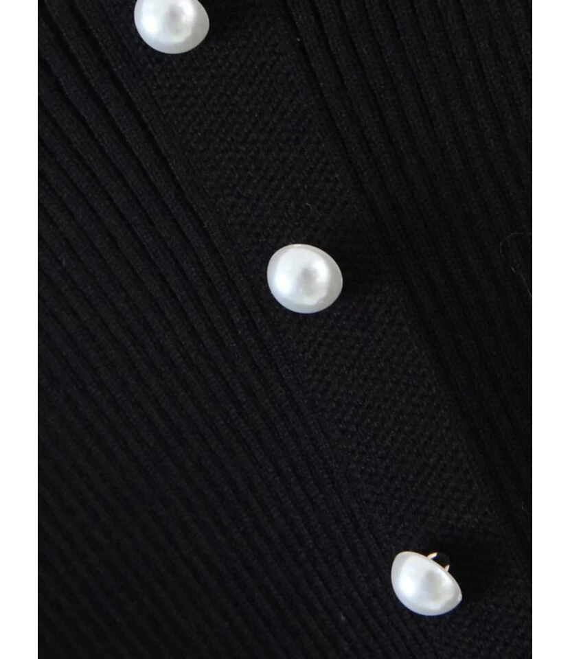 V-neck Lace Trim Ribbed Knitted Top 8 V-neck Lace Trim Ribbed Knitted Top - Image 8