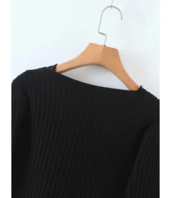 V-neck Lace Trim Ribbed Knitted Top 16 V-neck Lace Trim Ribbed Knitted Top -Dress Sales Store 210202880 8