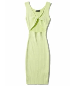 Reversible Knotted Rib-knit Tank Dress Cheap Wholesale Womens Clothing Dresses -Dress Sales Store 210302838 4