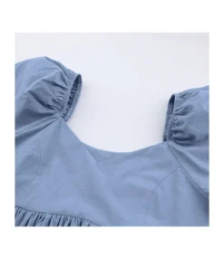 Puff Sleeve V-neck Flare Dress -Dress Sales Store 210312740 5