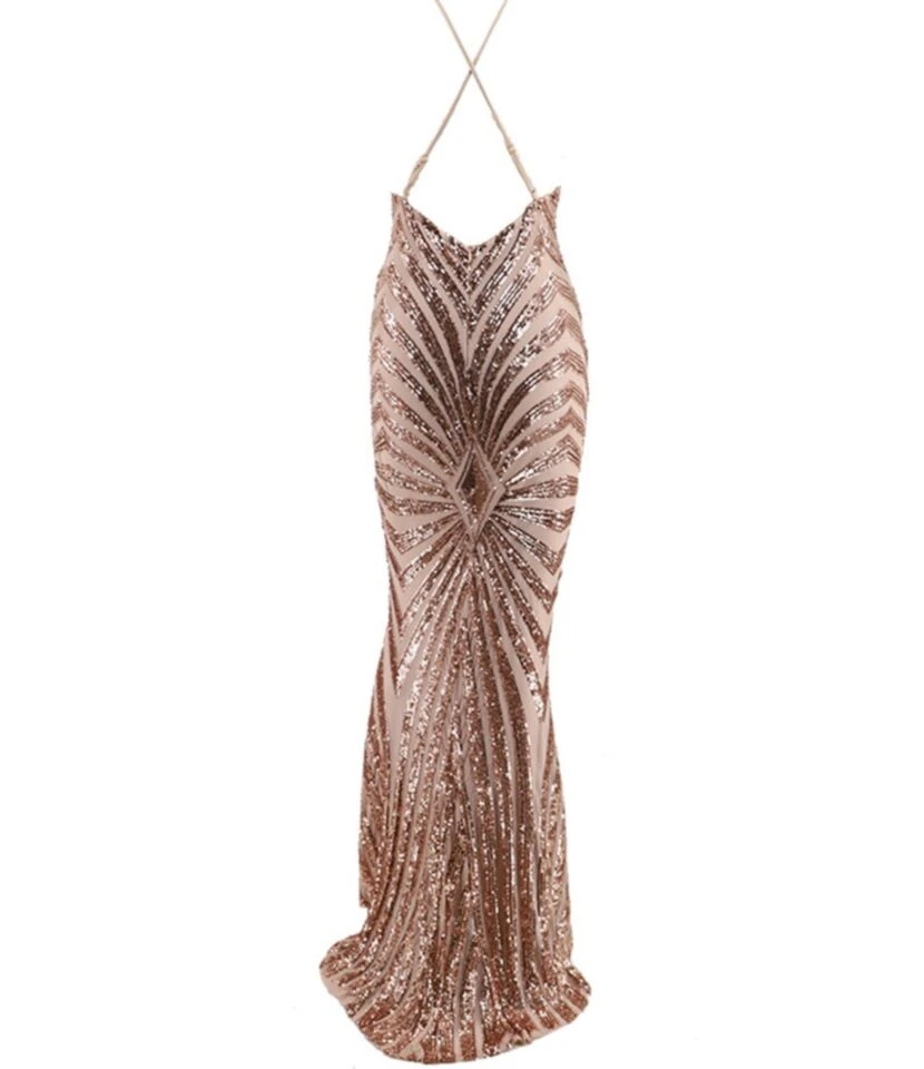 Sequin Contrast Suspender Evening Maxi Dress 7 Sequin Contrast Suspender Evening Maxi Dress - Image 7