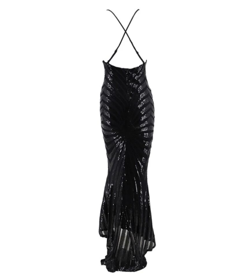 Sequin Contrast Suspender Evening Maxi Dress 10 Sequin Contrast Suspender Evening Maxi Dress - Image 10