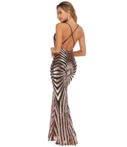 Sequin Contrast Suspender Evening Maxi Dress 13 Sequin Contrast Suspender Evening Maxi Dress -Dress Sales Store 210519972 8