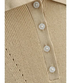 Lapel Button Knit Short Sleeve Plain Bodycon Dress 210601763 -Dress Sales Store 210601763 7