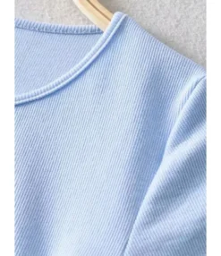 Solid Color Smock Lace-up Short Sleeve Bodycon Dress 210601979 -Dress Sales Store 210601979 4