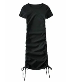 Solid Color Smock Lace-up Short Sleeve Bodycon Dress 210601979 -Dress Sales Store 210601979 9 1
