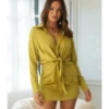 Best-seller V NecklineLace-up Shirt Dress 210728411