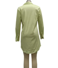 Long Sleeve Color-block Tight Waist Shirt Dress 210810400 -Dress Sales Store 210810400 7