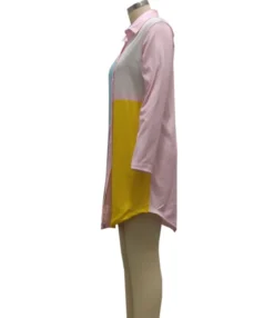 Color-block Lapel Collar High Waist T Shirt Dress Wholesale 210810683 12 Color-block Lapel Collar High Waist T Shirt Dress Wholesale 210810683 -Dress Sales Store 210810683 6