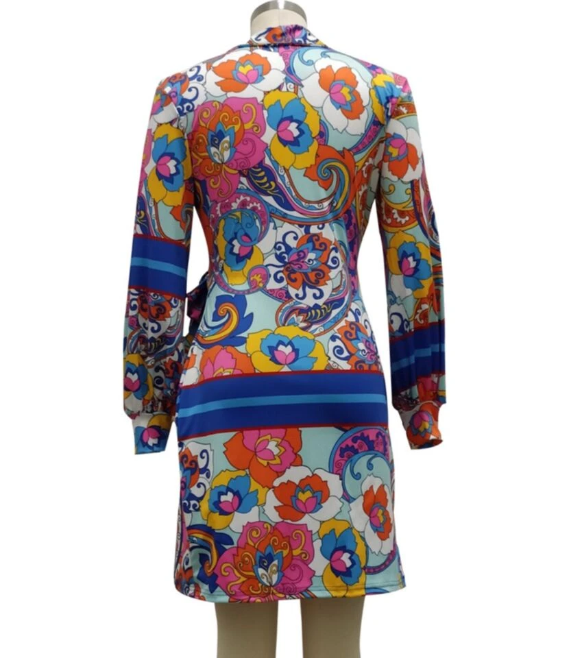 Long Sleeve V-Neck Bodycon Dress With Belt 210810705 6 Long Sleeve V-Neck Bodycon Dress With Belt 210810705 - Image 6