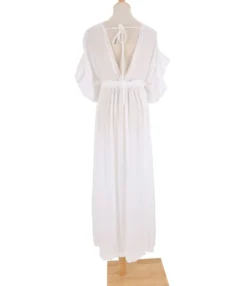 Deep V-neck Bohemian Style Drawstring Waist Maxi Dress Tunic Wholesale Dresses 210817217 -Dress Sales Store 210817217 14