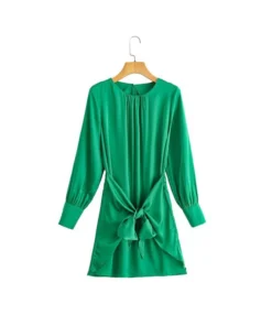 Solid Color Ruched Knot Neck Long Sleeve Fashion A-Line Satin Dress Wholesale Shirt Dresses SDN532595 -Dress Sales Store 2249f077 ad5b 49b8 9145 dbc363477c77 c02ed217cdebcb68288b34fb3f59a903