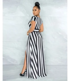 Fashion Striped Slit Design Wholesale Maxi Dresses Deep V Sexy Womens Clothing SD203474 -Dress Sales Store 271220d1 cc05 4670 ac37 43c2734e760b C82E2DE7399E6786C664D4BFA222E52D
