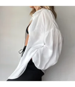 Casual Lantern Sleeve See-Through Lapel Shirt Loose Solid Color Wholesale Womens Long Sleeve T Shirts SOUN561066 -Dress Sales Store 27e21cd2 d84d 4001 87c8 07e98a499b94 c8a32c4a68a9d2f01048d80a877a1a67