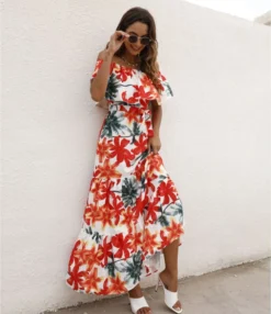 Leopard & Floral Printed Off Shoulder Ruffled Wide Lapel Resort Dress Wholesale Maxi Dresses SDN533198 -Dress Sales Store 2b876b79 b138 4230 bad3 d0b5c3b4ccd2 9e45c573a5d407b4cd278020b74e99e3