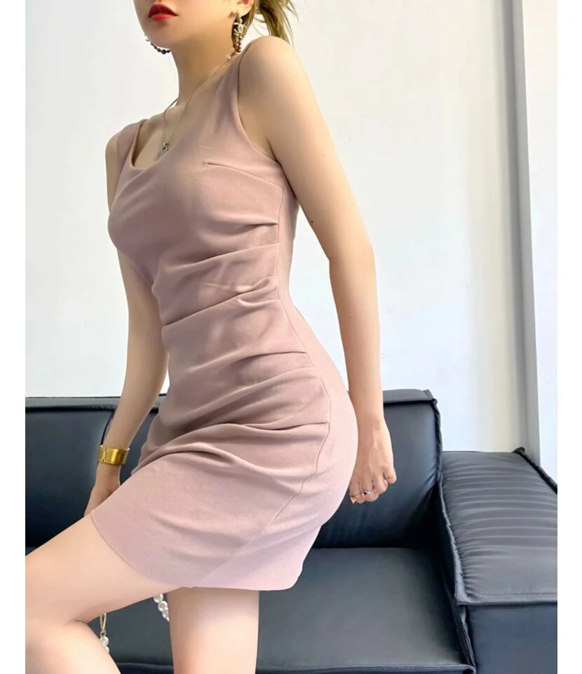 Women Plain Color Sleeveless Pleated Wholesale Tank Dresses SDN580534 4 Women Plain Color Sleeveless Pleated Wholesale Tank Dresses SDN580534 - Image 4