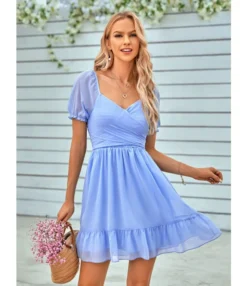 Solid Color V-Neck Waist Short-Sleeve Casual Ruffled Dress Wholesale Dresses SDN537952 -Dress Sales Store 2fd19162 cd33 4aa9 975f 7642708fbb53 2e1811d4439ccc045eef3edd4dde9549