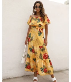 Leopard & Floral Printed Off Shoulder Ruffled Wide Lapel Resort Dress Wholesale Maxi Dresses SDN533198 -Dress Sales Store 3ae7b71a 825d 4ca5 8f13 8852e30ea048 f71a1387cf86b80eb4977f3bc2b3b8d3