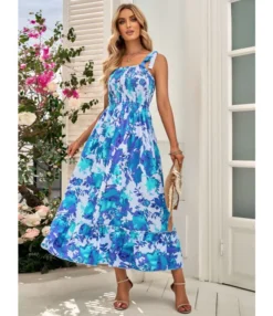 Floral Print Tie-Up Waist Sleeveless Strappy Long Dress Wholesale Dresses SDN539992 -Dress Sales Store 3d372647 02a8 4011 9edb 239c9b0e7033 bcf96a510e810d33819a3335b34a1c92