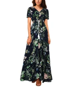 Printed Retro V-Neck Wide Hem Slit Design Wholesale Maxi Dresses Vacation Dress Trendy SD204093 -Dress Sales Store 404d3e7a 6862 44d1 9436 82282d5aa685 7fbb3680d81e0defc69e0aa32f194c54