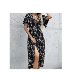 Wholesale Button Flare Short Sleeve Floral Shirt Dress SD180970 -Dress Sales Store 418db99e 2cda 47d3 9fd1 cd50551918ac 3df562eca2d09ab438d4bb21de7d96a9