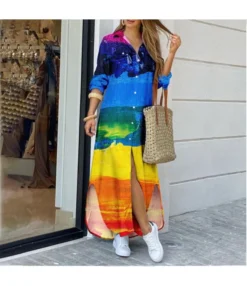 Fashion Printed Long Sleeve Shirtdress Slit T Shirt Maxi Dress Wholesale Casual Dresses SD531903 -Dress Sales Store 4191772d 2973 4a39 8602 5734e03bd08e 1861a3a441bfba31670bc94c94b3280b