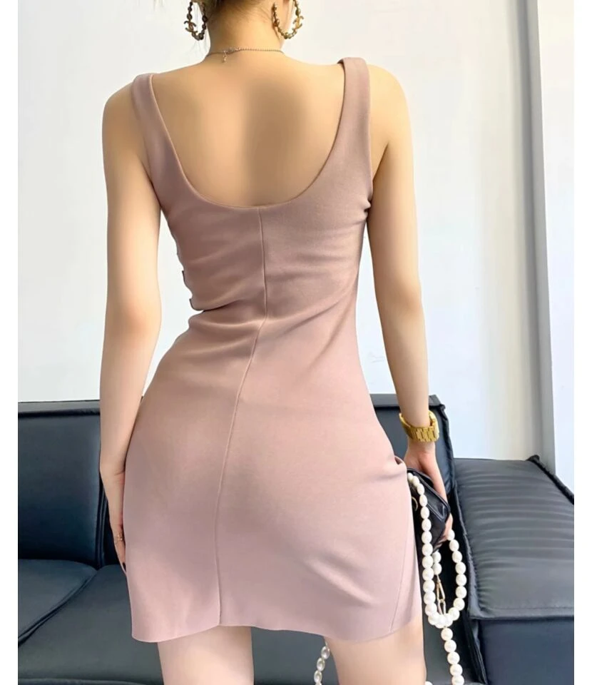 Women Plain Color Sleeveless Pleated Wholesale Tank Dresses SDN580534 5 Women Plain Color Sleeveless Pleated Wholesale Tank Dresses SDN580534 - Image 5