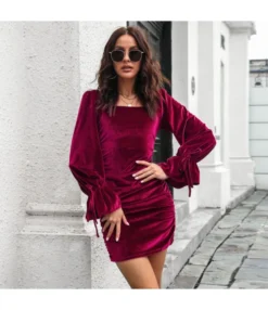 Women Puff Sleeve Velvet Square Neck Slim Fit Wholesale Bodycon Dresses SDN580690 -Dress Sales Store 4ede9603 814e 45f5 9b34 92f57d14dc38 15146ff157118a1edaba0fba4c6bbd2b