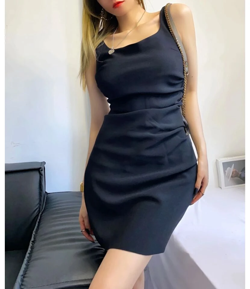 Women Plain Color Sleeveless Pleated Wholesale Tank Dresses SDN580534 6 Women Plain Color Sleeveless Pleated Wholesale Tank Dresses SDN580534 - Image 6